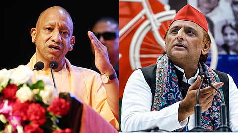 (L-R) Uttar Pradesh Chief Minister Yogi Adityanath and Samajwadi Party President Akhilesh Yadav.