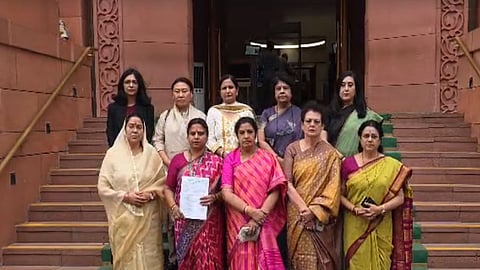 BJP women MPs meet LS Speaker Om Birla, seek action against Congress MP Akoijam in JNU harassment case.