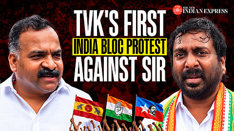 INDIA bloc protest in Chennai | Is TVK still a reluctant partner to INDIA bloc and SIR protest?