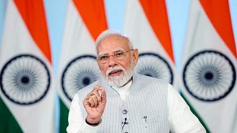 Prime Minister Narendra Modi addresses the virtual inauguration of five developmental projects for Ladakh worth Rs 3,350 crore in New Delhi on Thursday.