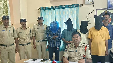 Jammalamadugu police arrest four persons in connection with the misappropriation of funds at the Panchayat Raj division office.