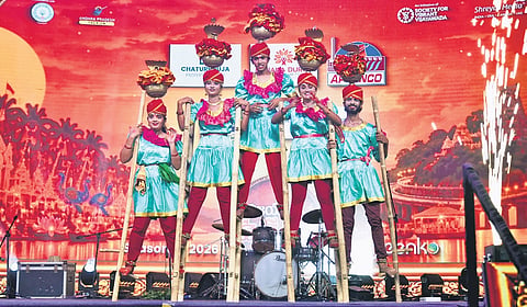 Artistes performing at the Vijayawada Utsav 2.0 on Friday.