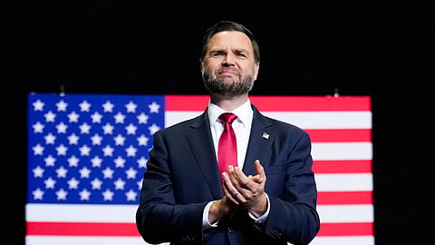 Vice President JD Vance speaks at a midterm campaign rally at the LevelUp Training Complex in Monroe, Mich., Thursday, Oct. 15, 2026.