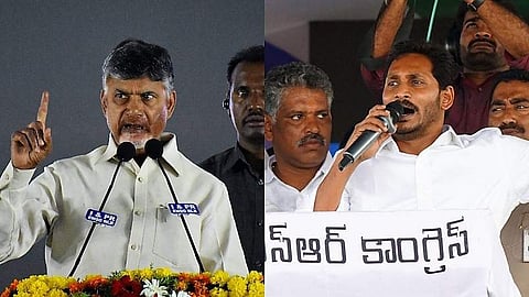 TDP chief Chandrababu Naidu (left) and YSRCP president YS Jagan Mohan Reddy.