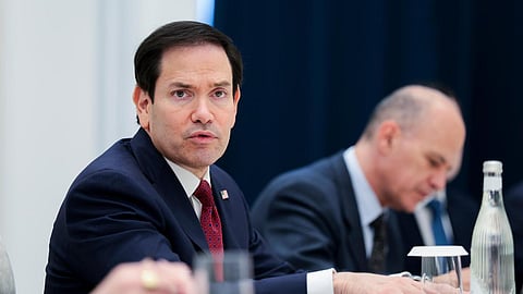 U.S. Secretary of State Marco Rubio attends a meeting in Samarkand, Uzbekistan