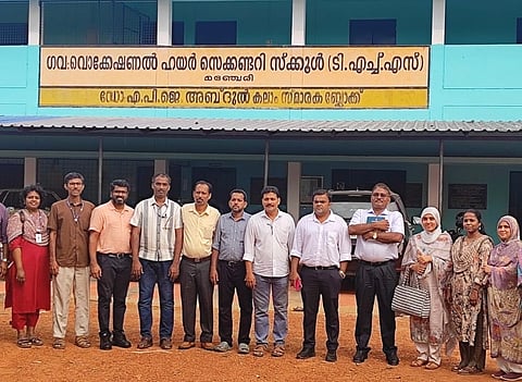 Officials of General Education Department along with teachers of GVHSS, Manjeri at the launch of the pilot project of Agniparavakal. 