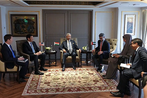 External Affairs Minister S Jaishankar, US Secretary of State Marco Rubio and UAE Foreign Minister Sheikh Abdullah bin Zayed Al Nahyan held trilateral talks in Mumbai.