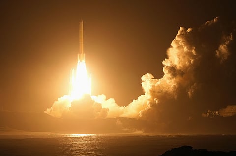 An H3 rocket lifts off from the Tanegashima Space Center in Kagoshima prefecture, southern Japan, Tuesday Oct. 20, 2026