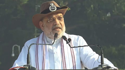 In this screengrab from a video posted on Oct. 21, 2026, Union Home Minister Amit Shah speaks on the occasion of Police Commemoration Day at the National Police Memorial, in New Delhi.