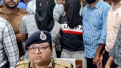 Superintendent of Police (SP) Tejaswini Gautam addresses a press conference after suspects were arrested in connection with firing on Bollywood actor Tiger Shroff''s car at Juhu, in Kota, Monday, Oct. 19, 2026. 