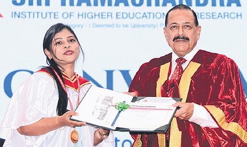 Union Minister Jitendra Singh at the 42nd SRIHER convocation.