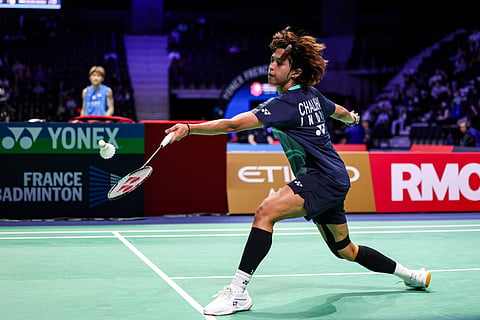 Ashmita Chaliha during her match against Akane Yamaguchi on Thursday