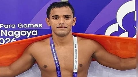Indian swimmer Kapil Kumar.