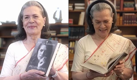 In her first post on Instagram, Sonia Gandhi shared a video clip of her receiving copies of her upcoming book Belonging: A Journey of Love.