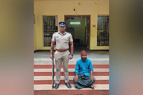 The arrested person was identified as Gnana Prakash (21) of Anandapuram. 
