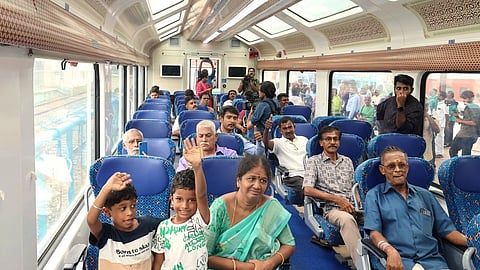 Madurai- Southern Railway has introduced its first-ever Executive Vistadome AC Coach on the Madurai to Guruvayur Express.