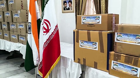 In this file photo from March 18, 2026, a shipment of medical aid from India was delivered to the Iranian Red Crescent Society in Tehran.