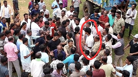 The veterinarian, Dr Prayag (circled in red), was allegedly attacked and sustained injuries. The attackers were identified through drone images.