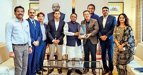 CM Mohan Majhi with POSCO and JSW leadership at India Chem 2026 