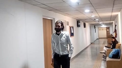 US national Matthew Aaron Vandyke arrives at Delhi's Rouse Avenue Court to appear before the NIA court in the Myanmar training camp case in New Delhi on Friday, Oct. 23, 2026.