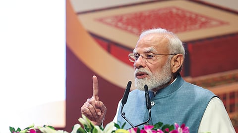 Prime Minister Narendra Modi during the inauguration of Reserve Bank of India's Rs 169-crore data centre and Cybersecurity Training Institute, in Bhubaneswar, Oct. 25, 2026.