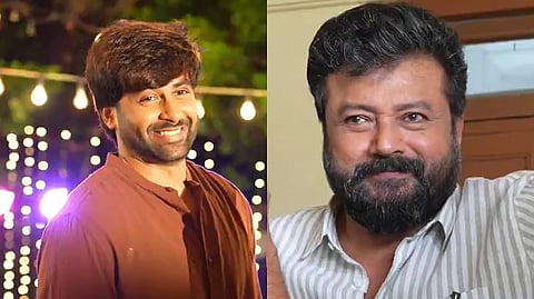 Ashwin Kumar (L) and Jayaram (R) from the sets of Good News