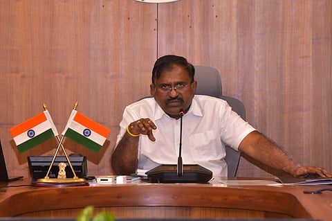 Chief Secretary G Sai Prasad at a review meeting on Monday  