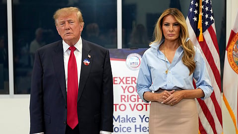 President Donald Trump with first lady Melania Trump.