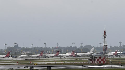 Flights parked at Chennai International Airport