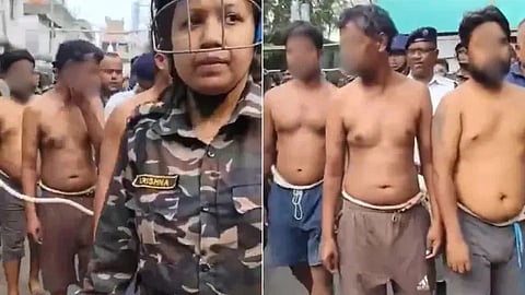 The three victims were allegedly forced to strip and paraded for about 50 metres on the road in front of the girl’s residence. Police said the friend of the teenager was also assaulted and subjected to similar humiliation.