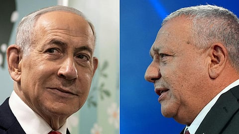 Prime Minister Benjamin Netanyahu and Yashar party leader Gadi Eisenkot on October 28, 2026