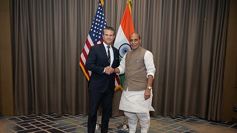 Defence Minister Rajnath Singh and US Secretary of War Pete Hegseth