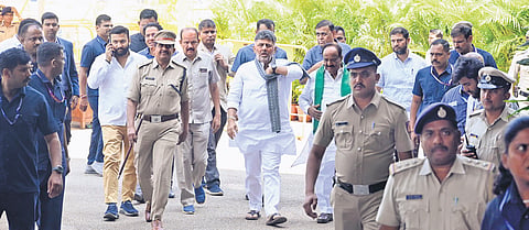 Chief Minister D K Shivakumar arrives for the cabinet meeting at Vidhana Soudha  in Bengaluru on Thursday, Oct 29, 2026.