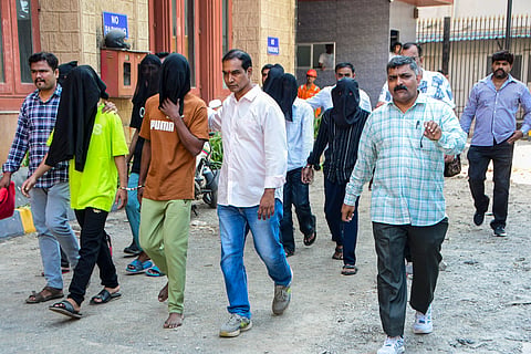 All accused apprehended in the actor Tiger Shroff firing case are being produced before a court, in Mumbai, Maharashtra, Thursday, Oct. 29, 2026. The accused were on Wednesday re-arrested by the Mumbai police under provisions of the Maharashtra Control of Organised Crime Act (MCOCA), a day after the stringent law was invoked against them. 