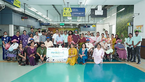 Palliative care patients with their families.