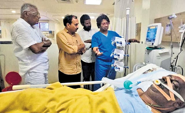 YSRC leader attacked in Mangalagiri, brain dead