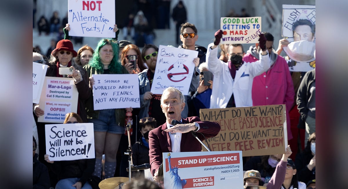 Scientists rally across US against Trump’s cuts to life-saving research ...