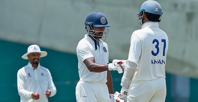 Aman, Himateja slam fifties as Hyderabad post 296/5