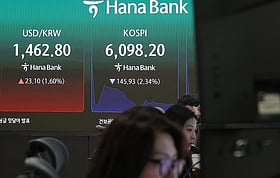 Crude surge, Middle East tensions trigger benchmark sell-off; Sensex down 555 points