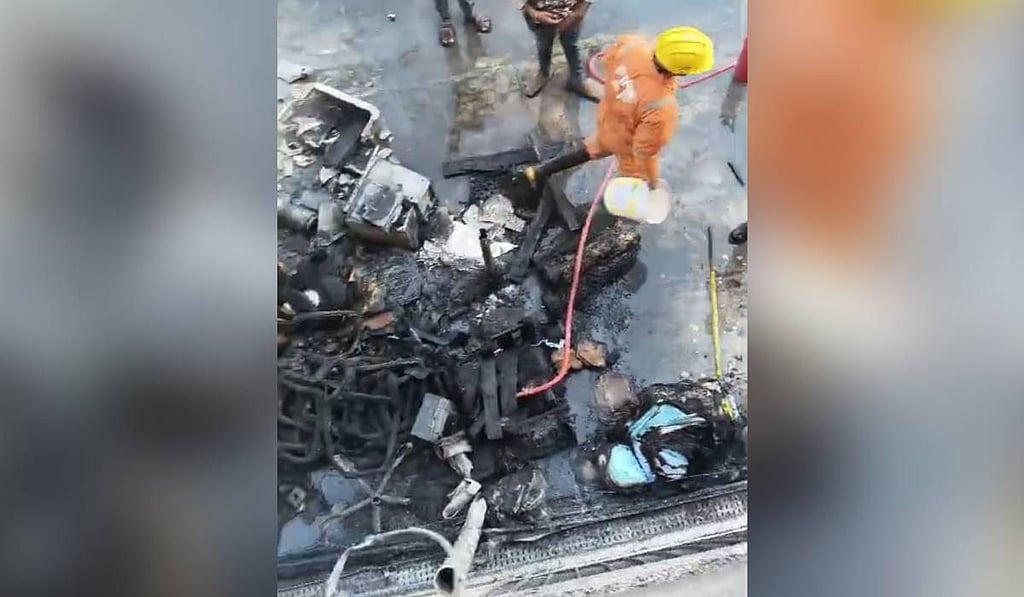 AC compressor blast sparks fire at Vijayawada bus station