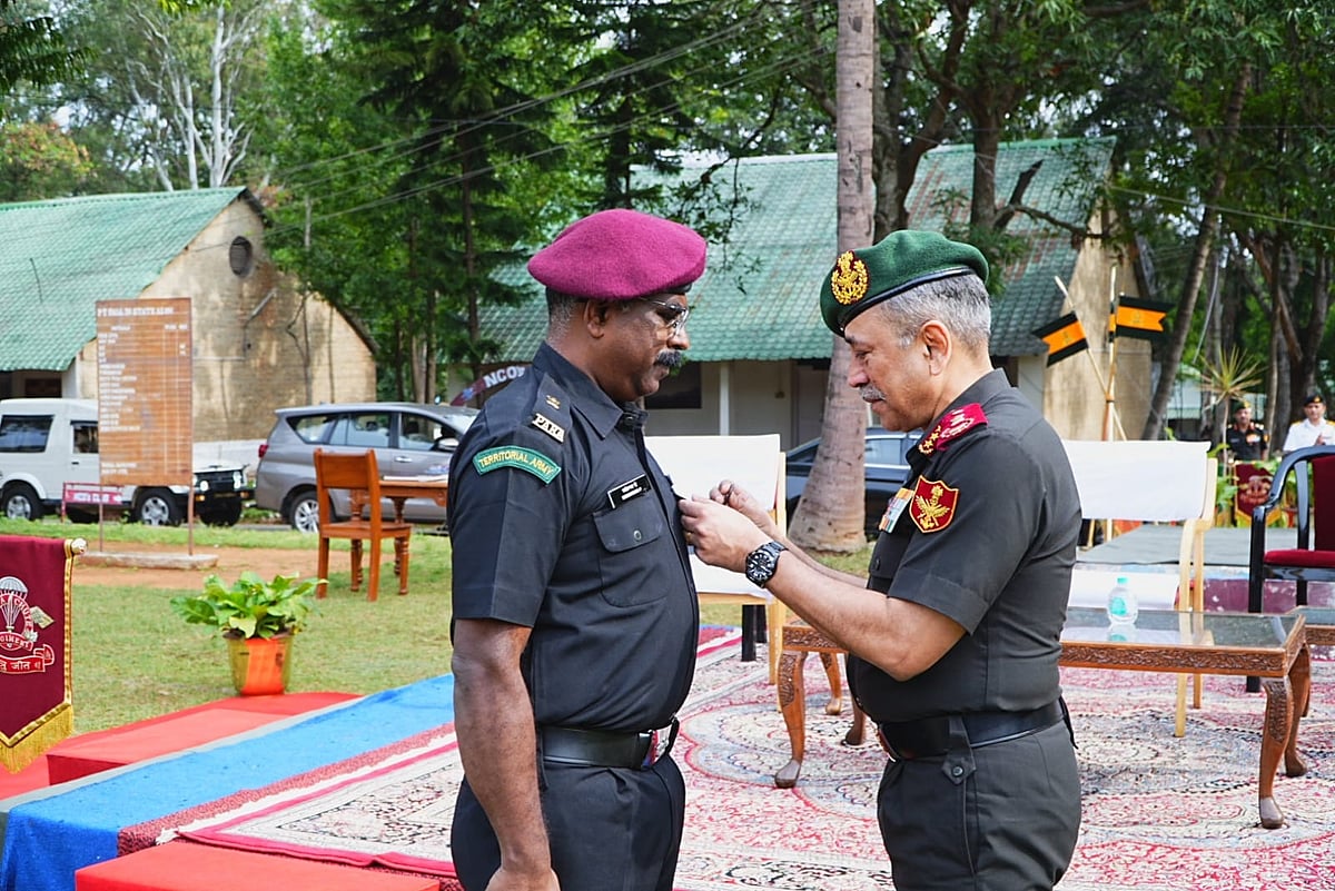 Territorial Army honours BDA chief Major Manivannan