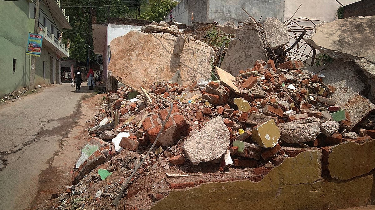 One of the demolished house in Chhatarpur.  