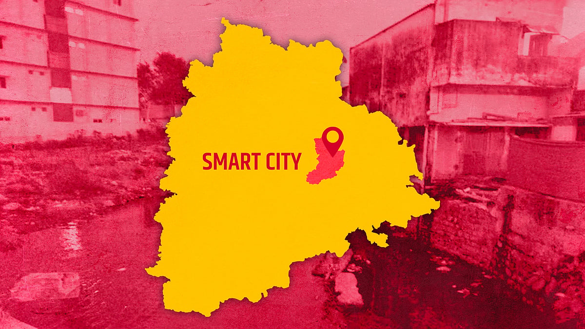 A map of Telangana.