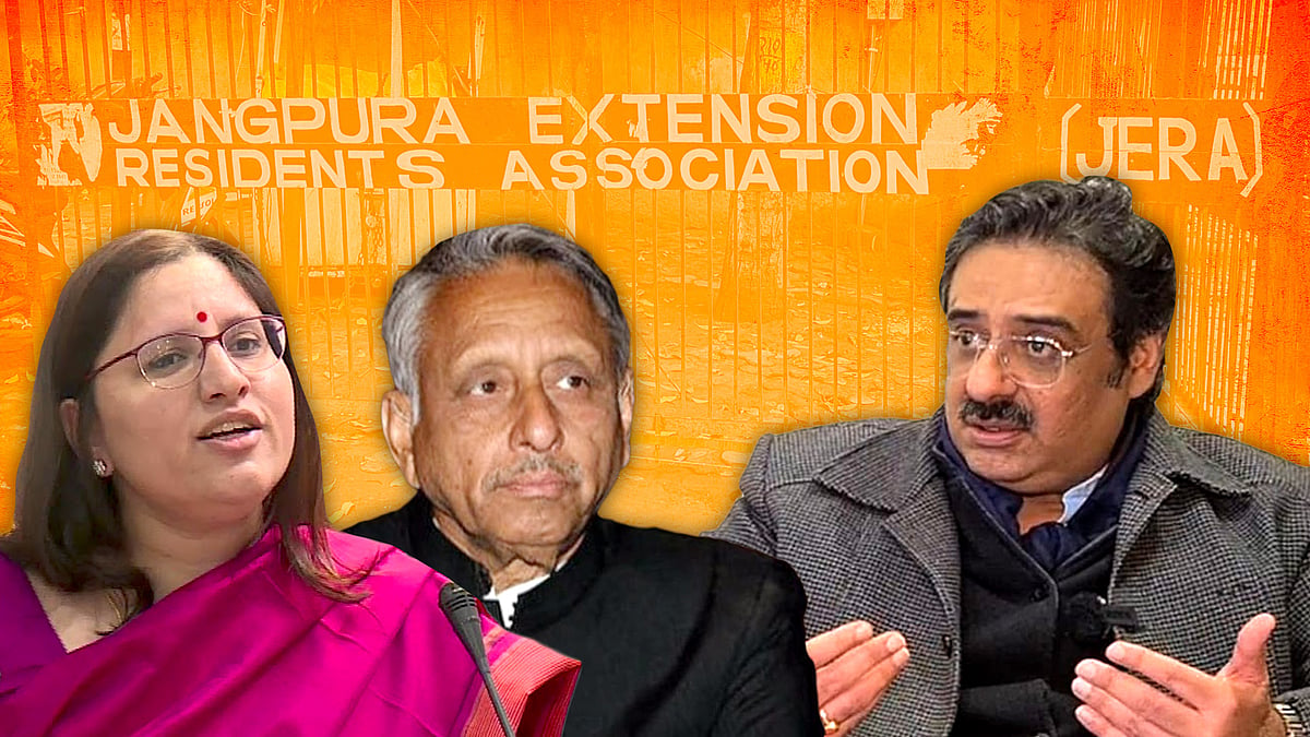 Suraiya Aiyar, Mani Shankar Aiyar and RWA chief Kapil Kakkar.