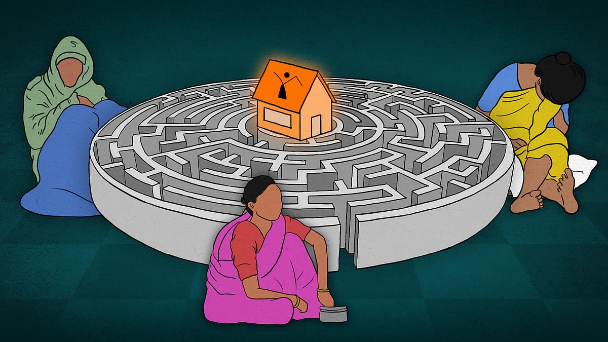 भुलभुलैया के बीचों स्थित आवास 