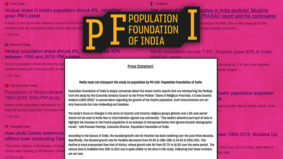 Headlines of media reports in the background and the PFI press statement. 