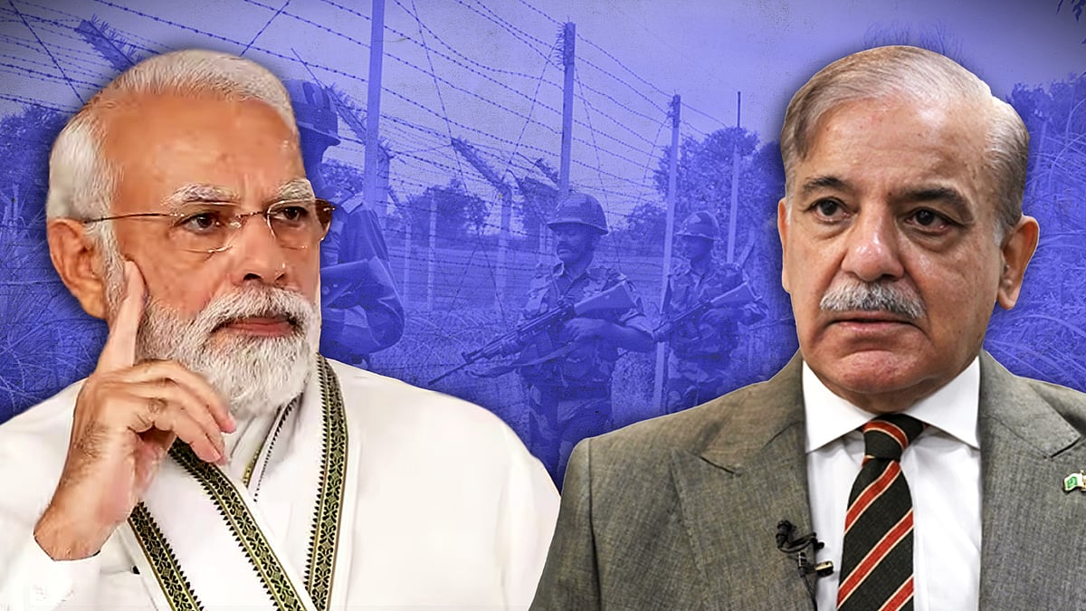 Narendra Modi and Shehbaz Sharif.