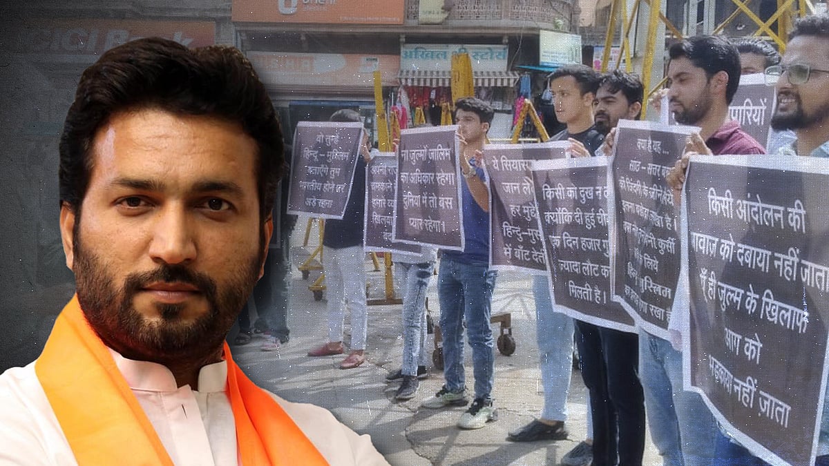 Some workers protested against the diktat near the market in Indore on Wednesday.