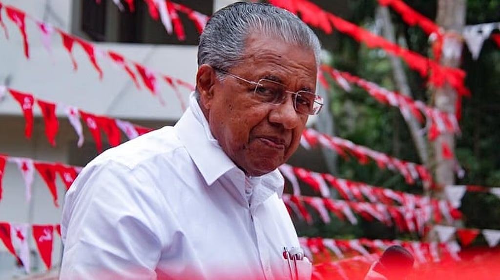Pinarayi Vijayan at a public gathering.