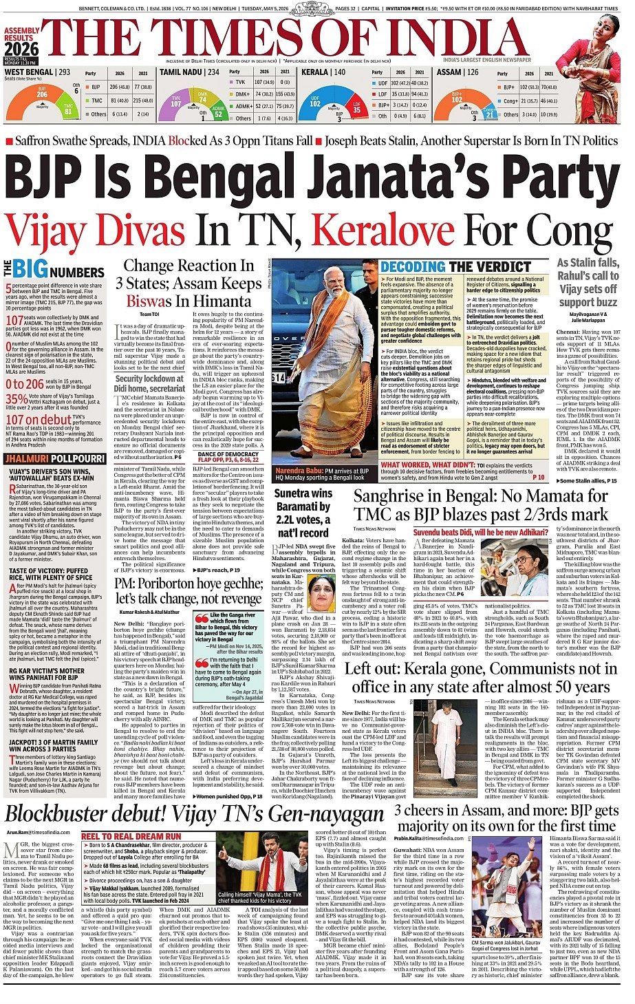 ToI Front Page
